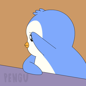Blue And White Penguin With Pengu Text GIF