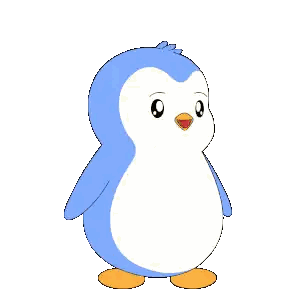 Blue and White Penguin with Pink Nose
