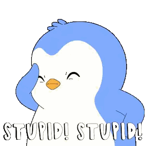 Blue and White Penguin with Stupid