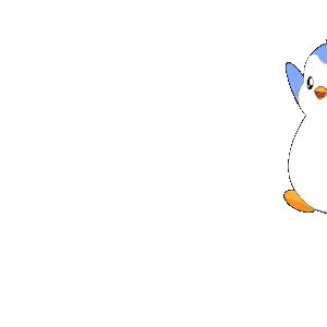 Blue and White Penguin with Yellow Beak