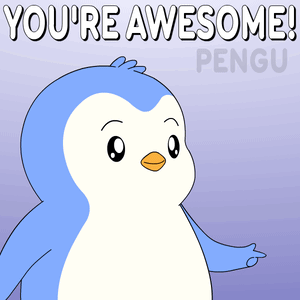 Blue and White Penguin You're Awesome