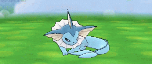 Blue and White Pokémon Lying on Grass