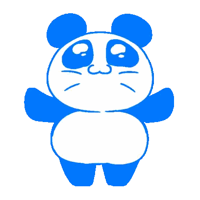Blue and White Sad Panda