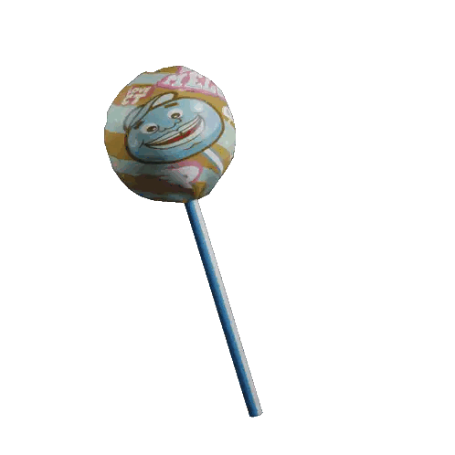 Blue and White Striped Lollipop