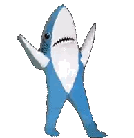 Blue and White Stuffed Shark Dancing