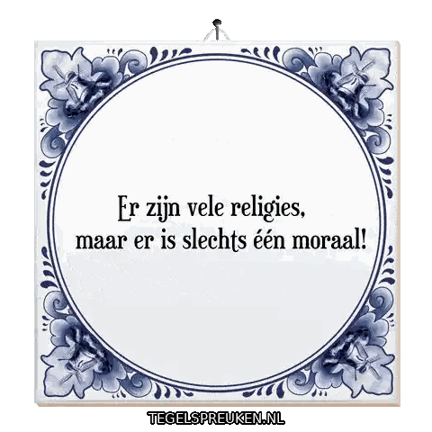 Blue and White Tile Moral Message