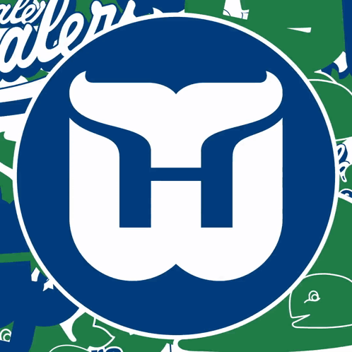 Blue and White Whale Tail Logo with H