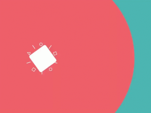 Blue And Yellow Background With White Circle GIF
