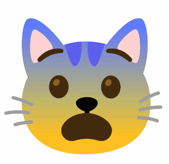 Blue and Yellow Cat Surprised