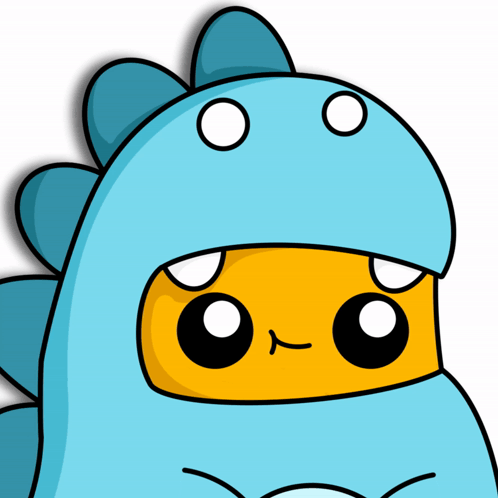 Blue And Yellow Dinosaur GIF