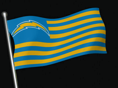 Blue And Yellow Flag With Lightning Bolt Waving GIF