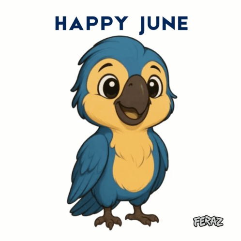 Blue And Yellow Parrot Eyes Closed Happy June GIF