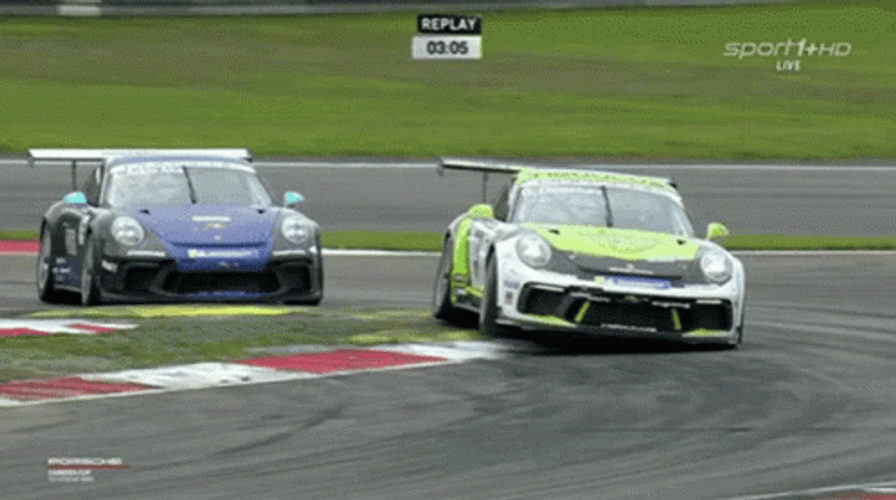 Blue And Yellow Race Car GIF
