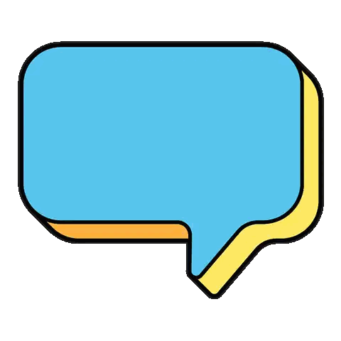 Blue and Yellow Speech Bubble