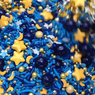 Blue and Yellow Sprinkles with Stars