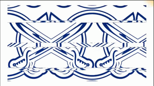 Blue And Yellow Striped Mountain Drawing GIF