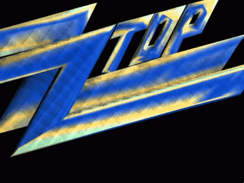 Blue And Yellow Zig Zag Logo With Word Top GIF
