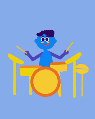 Blue Animated Man Rimshot GIF