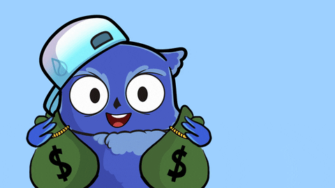 Blue Animated Owl All In GIF