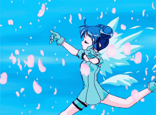 Blue Costumed Anime Girl Mint Aizawa GIF