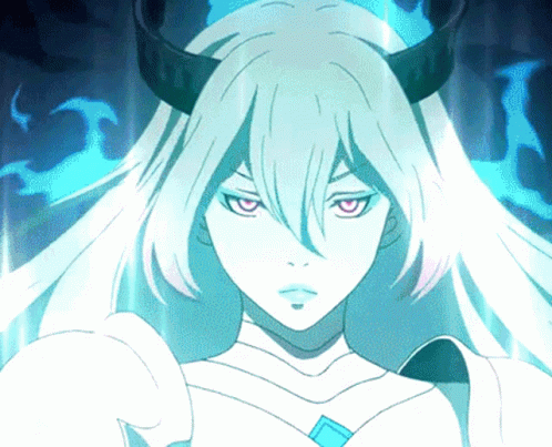 Blue Anime Demon In Rage Of Bahamut GIF