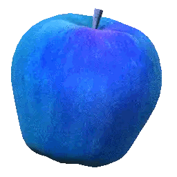 Blue Apple with Silver Stem