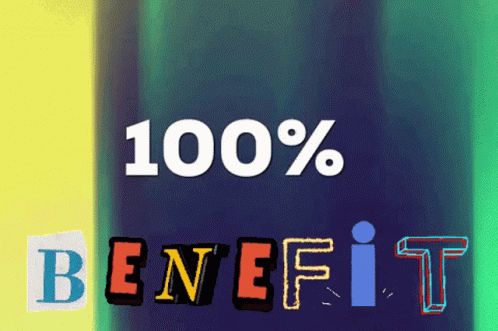 Blue Background 100% Benefit