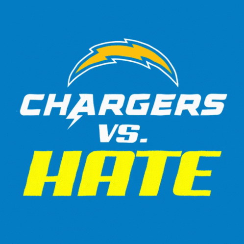Blue Background Chargers Vs Hate GIF