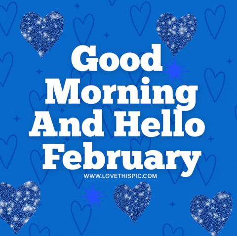 Blue Background Good Morning Hello February