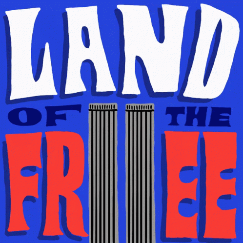 Blue Background Land of the Free
