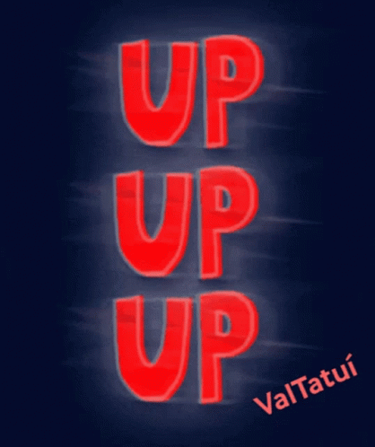 Blue Background Red Letters Up GIF