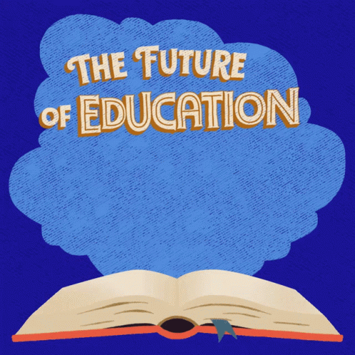 Blue Background Saying The Future of Education