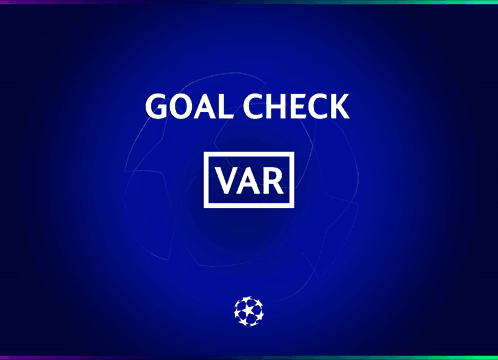 Blue Background Soccer Ball Goal Check Var