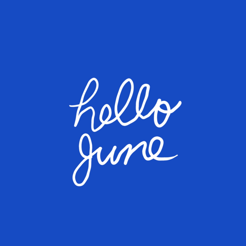 Blue Background White Hello June