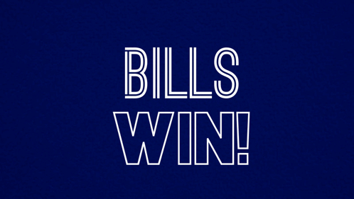 Blue Background With Bill's Win In White