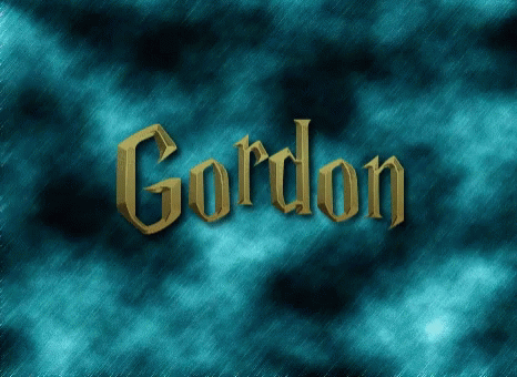 Blue Background With Gordon in Gold Letters