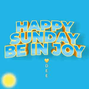 Blue Background With Happy Sunday Be In Joy