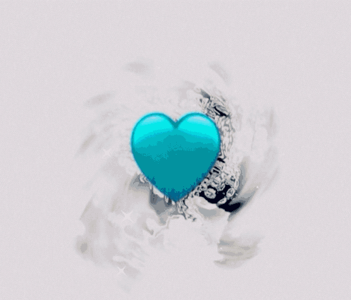 Blue Background With Heart Saying Love