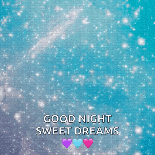 Blue Background With Hearts Good Night Sweet Dreams GIF