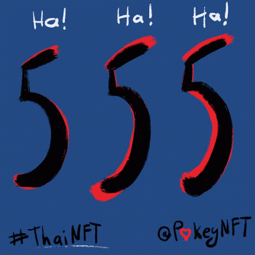 Blue Background With Number 555 in Black