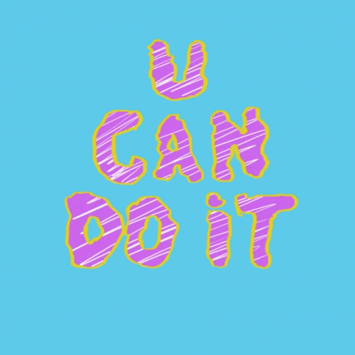 Blue Background With Purple U Can Do It GIF