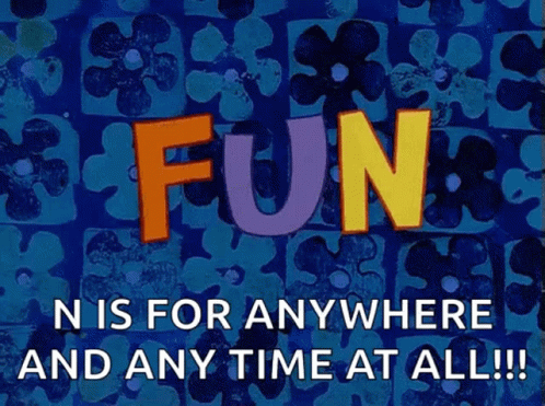 Blue Background With Word Fun GIF