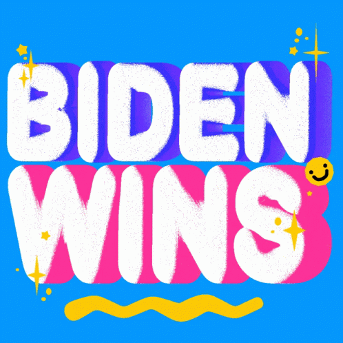Blue Background With Words Biden Wins