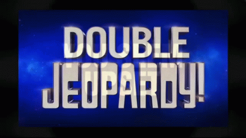 Blue Background With Words Double Jeopardy GIF