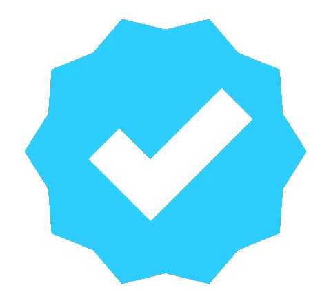 Blue Badge With White Check Mark