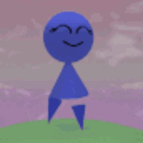 Blue Ball Floating Over Green Field