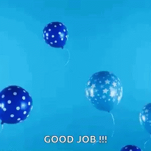 Blue Balloon Saying Yay