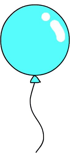 Blue Balloon with Black String