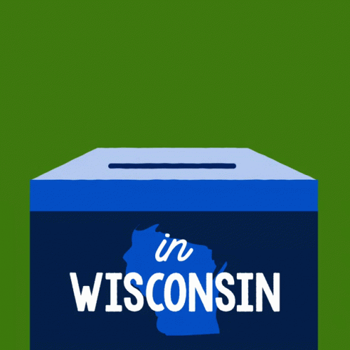 Blue Ballot Box Saying In Wisconsin