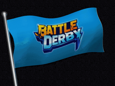 Blue Battle Derby Flag Flying GIF